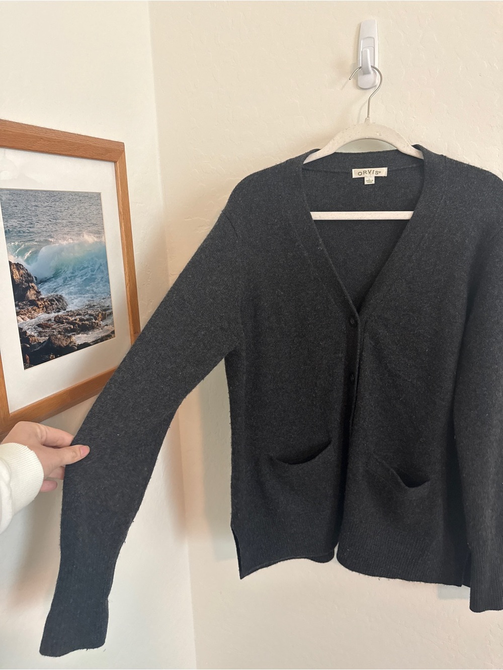 Orvis 100% Cashmere Cardigan Sweater - Picture 3 of 6